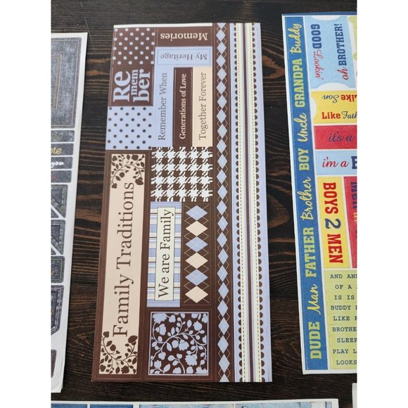 LOT Scrapbooking Stickers - Boys Blue Space Hero Men Man - NEW & Retired #10 - Picture 5 of 13